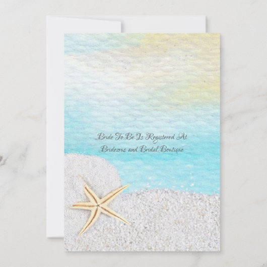 Seaside Beach White Sand Vrijgezellenfeest Kaart (Achterkant)