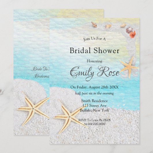 Seaside Beach White Sand Vrijgezellenfeest Kaart (Voorkant / Achterkant)