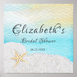 Seaside Beach White Sand Vrijgezellenfeest Wedding Poster