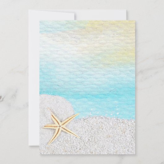 Seaside Beach White Sand Wedding Kaart (Achterkant)