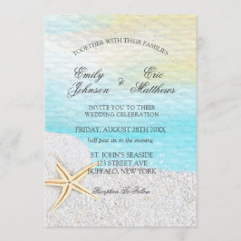 Seaside Beach White Sand Wedding Kaart