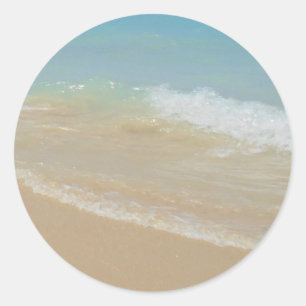 Seaside Beach Zee Waves Blank Sjabloon Ronde Sticker