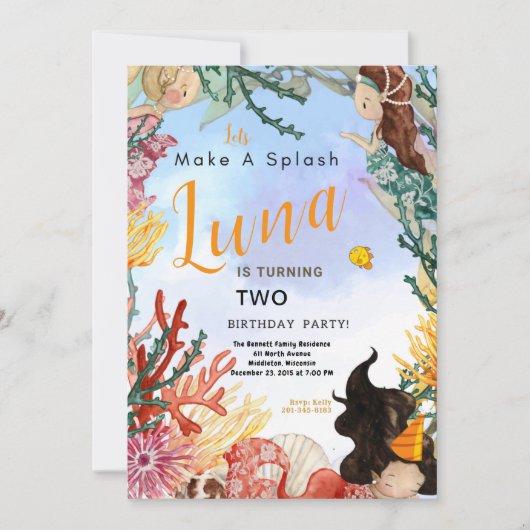 Seaside Birthday Invitation Kaart (Voorkant)