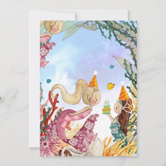 Seaside Birthday Invitation Kaart (Achterkant)