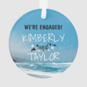 Seaside - Blue Beach bruiloft / Verloving Ornament (achterkant)