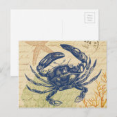 Seaside Blue Crab Collage Briefkaart (Voorkant / Achterkant)
