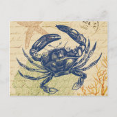Seaside Blue Crab Collage Briefkaart (Voorkant)