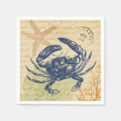 Seaside Blue Crab Collage Servet (Voorkant)