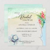Seaside Blue Crab Tropical Bridal Shower Kaart (Voorkant / Achterkant)