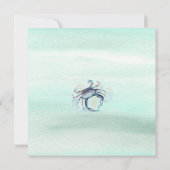 Seaside Blue Crab Tropical Bridal Shower Kaart (Achterkant)