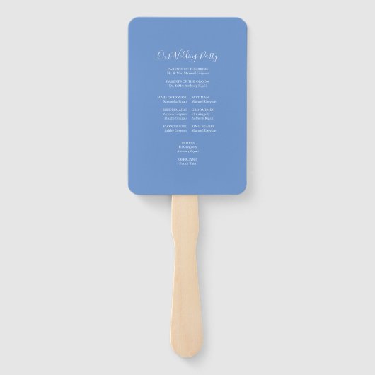 Seaside Blue Crab Wedding Programme Fan Handwaaier (Achterkant)