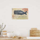 Seaside Blue Whale Collage Poster (Keuken)