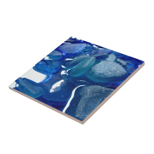 Seaside Blue Zee Glass Tegeltje (Zijkant)