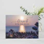 Seaside Boho Lantern Bridal Brunch Invitation Kaart (Staand voorkant)