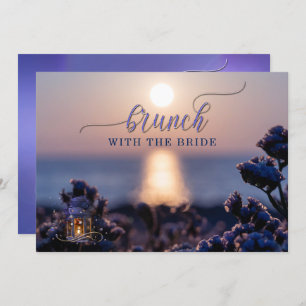 Seaside Boho Lantern Bridal Brunch Invitation Kaart