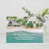 Seaside Camping Christmas Greeting Message Cards Kaart (Staand voorkant)