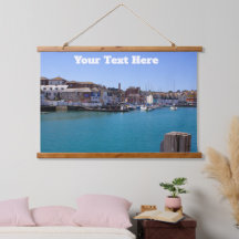 Seaside Charm - Historische havenscène op houten t