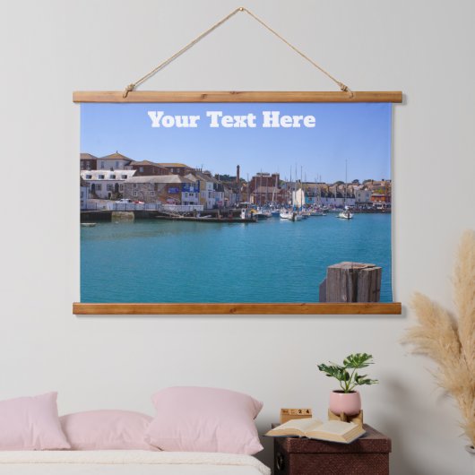 Seaside Charm - Historische havenscène op houten t Hangend Wandkleed (Slaapkamer)