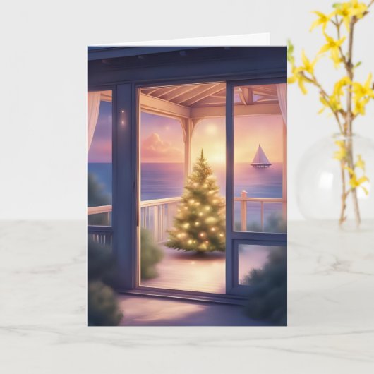 Seaside Christmas Glow Kaart (Gele Bloem)