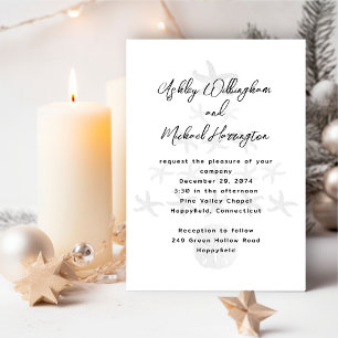 Seaside Christmas Tree White Wedding Kaart