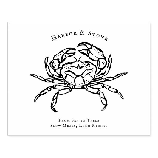 Seaside Coastal Crab Illustration Rubberstempel (Afrduk)