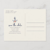 Seaside Coastal Wedding Photo Sla de datum op Aankondigingskaart (Achterkant)