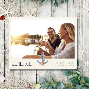 Seaside Coastal Wedding Photo Sla de datum op Aankondigingskaart