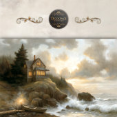 Seaside Cottage At Dusk Decoupage Tissuepapier