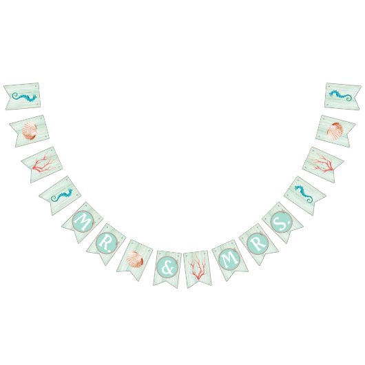 Seaside Cottage Beach Wedding Bunting Vlaggetjes (Alle)