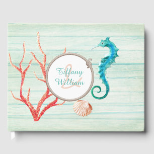 Seaside Cottage Chic Wedding Guest Book Gastenboek