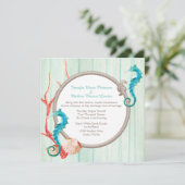 Seaside Cottage Chic Wedding Invitation Kaart (Staand voorkant)