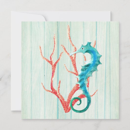 Seaside Cottage Chic Wedding Invitation Kaart (Achterkant)