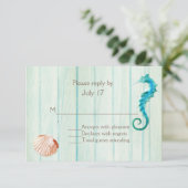 Seaside Cottage Chic Wedding RSVP Kaart (Staand voorkant)