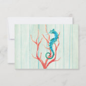 Seaside Cottage Chic Wedding RSVP Kaart (Achterkant)