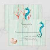 Seaside Cottage Chic Wedding RSVP Kaart (Voorkant / Achterkant)