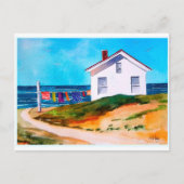 Seaside Cottage met Washline Briefkaart (Voorkant)
