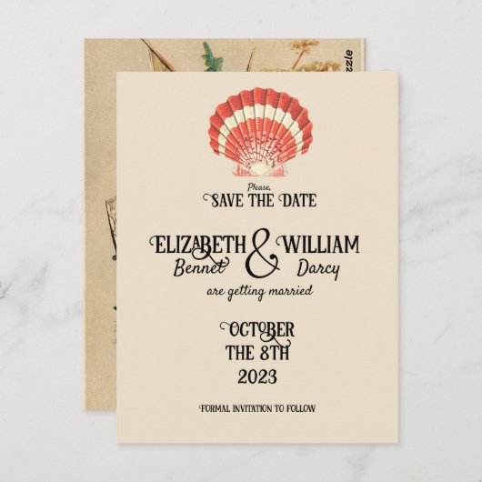 Seaside Cottcore  sparen de Datum Briefkaart (Voorkant / Achterkant)