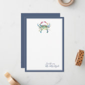 Seaside Crab Weddenschap Hartelijk dank Notitiekaartje (Voorkant / Achterkant in situ)