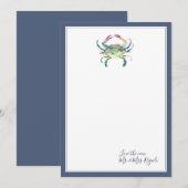 Seaside Crab Weddenschap Hartelijk dank Notitiekaartje (Voorkant / Achterkant)