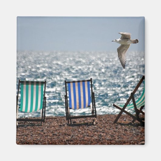 Seaside Deck Stoelen en Zeemeeuw Magneet (Voorkant)