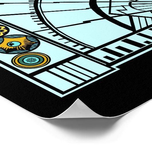 Seaside Deco - Aqua & Geel - Afdrukken/Poster Poster (Hoek)