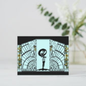 Seaside Deco in Aqua en Geel Briefkaart (Staand voorkant)