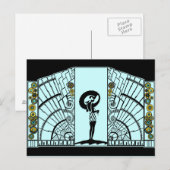 Seaside Deco in Aqua en Geel Briefkaart (Voorkant / Achterkant)