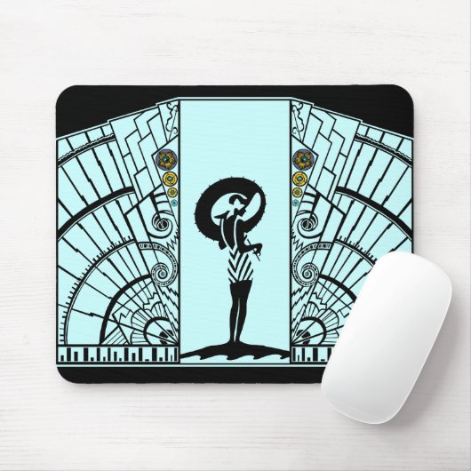 Seaside Deco in Aqua en Geel Muismat (Met muis)