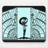 Seaside Deco in Aqua en Geel Muismat (Voorkant)