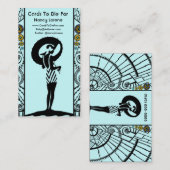 Seaside Deco in Aqua en Geel Visitekaartje (Voorkant / Achterkant)