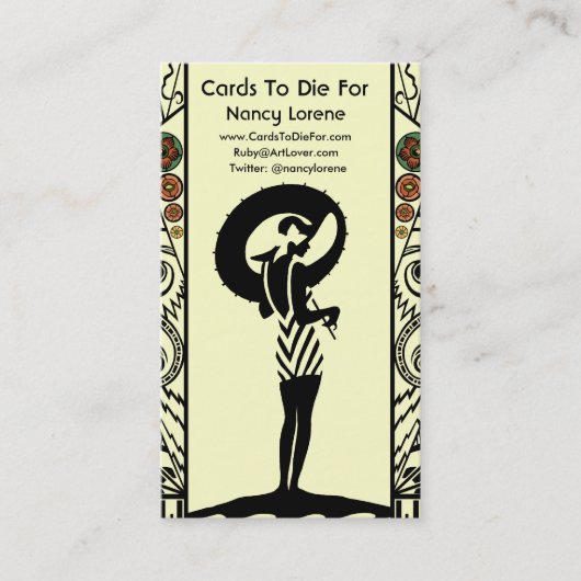 Seaside Deco in Geel en Oranje Visitekaartje (Voorkant)