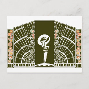 Seaside Deco in Olijf en Sinaasappel Briefkaart