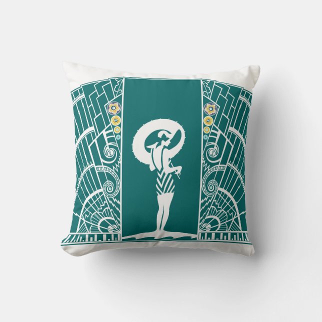 SEASIDE DECO in Turquoise en Yellow Kussen (Voorkant)