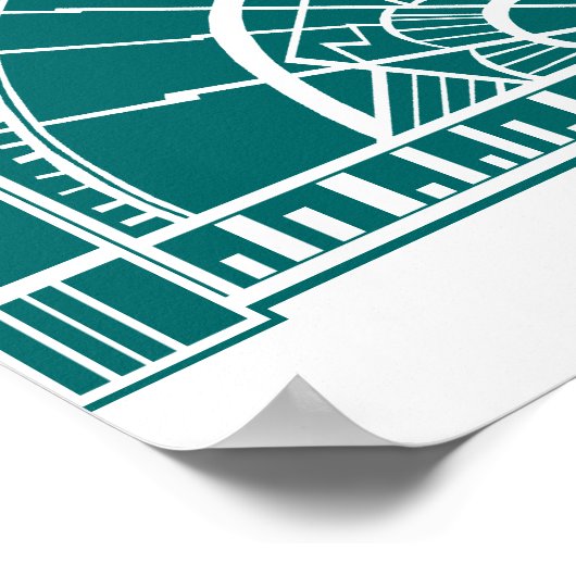 SEASIDE DECO in Turquoise en Yellow Poster (Hoek)